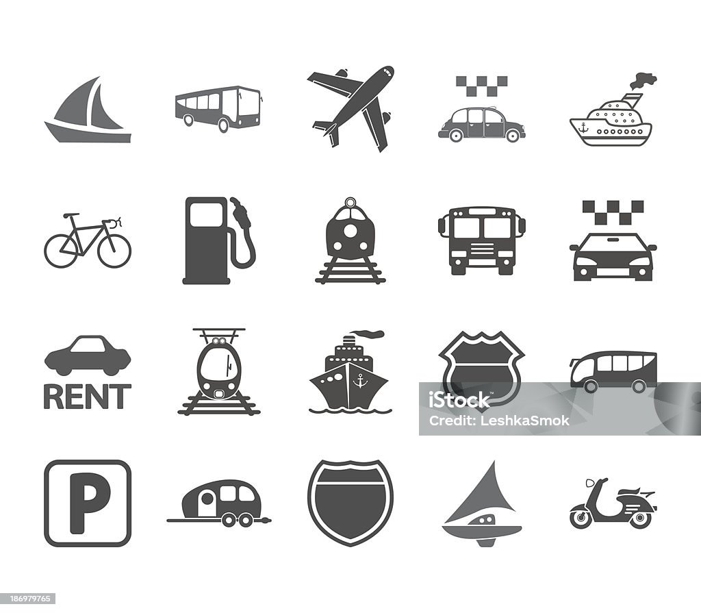 Conjunto de iconos de transporte. - arte vectorial de Aislado libre de derechos