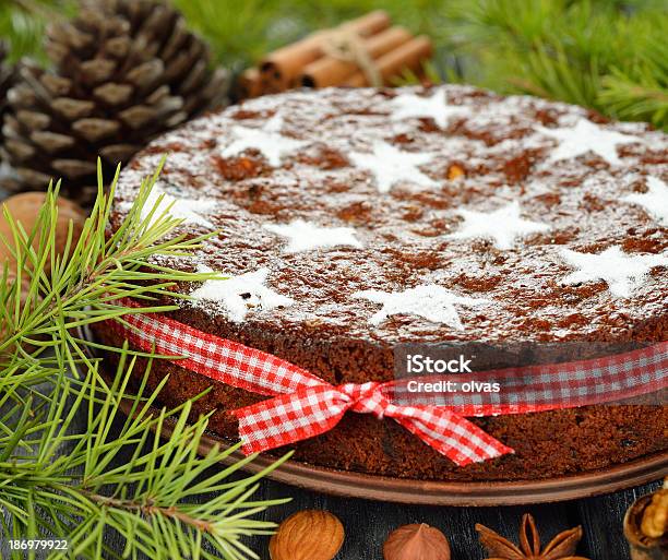 Christmas Fruit Cake Stock Photo - Download Image Now - Baked, Brown, Cake