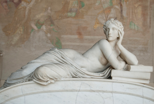 A statue in Campo Santo, Pisa, Tuscany, Italy