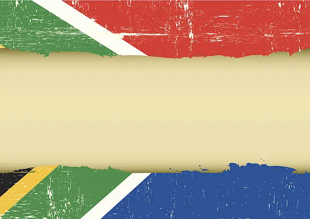 Vector illustration of South Africa scratched flag