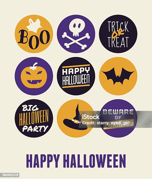 Halloween Greeting Card Stock Illustration - Download Image Now - Autumn, Bat - Animal, Black Color