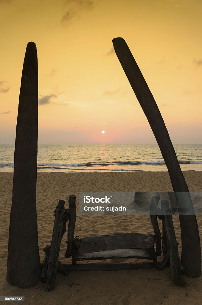 Seat at beach in the evening. Seat at the beach in the evening. Asia Stock Photo