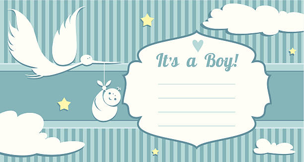 男の赤ちゃんの誕生を発表カード - baby holding babies only sign点のイラスト素材／クリップアート素材／マンガ素材／アイコン素材