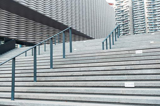 Metal Stairs at a Modern Contemporary Building Exterior