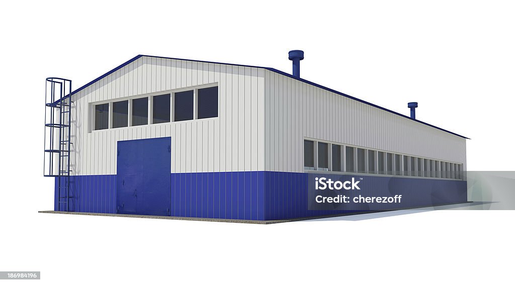 Industrial building Industrial building. Isolated render on a white background Architecture Stock Photo