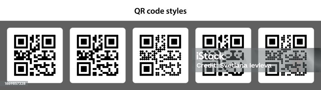 Qr Code Styles Square Rounded Circle Metaball Blob Simple Vector ...