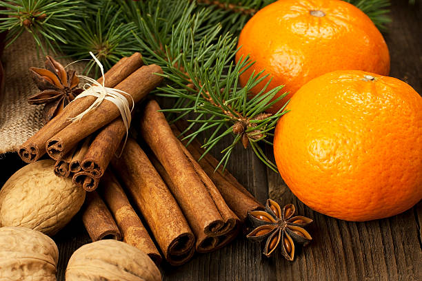 istock Christmas still life with fruit and spices 186985768