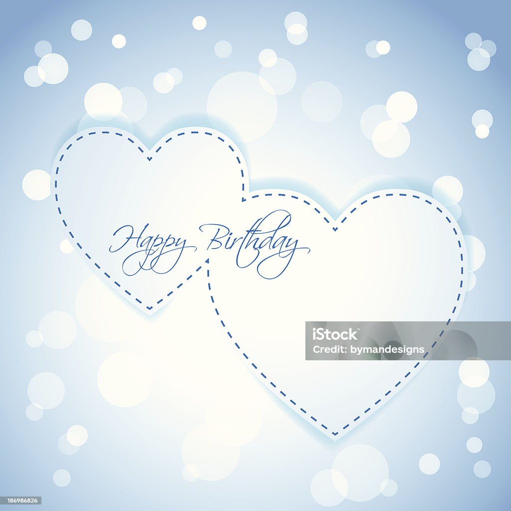 Happy Birthday 2 hearts greeting card Abstract stock vector