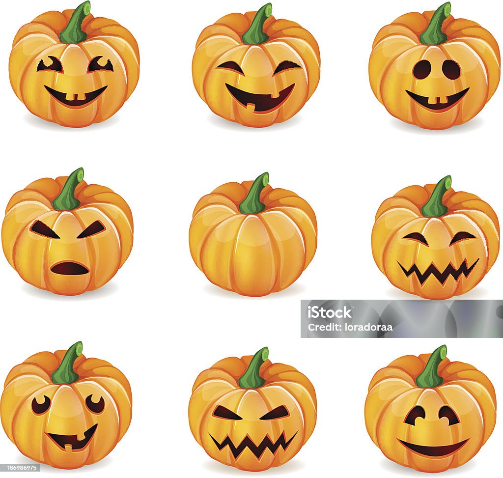 대한 할로윈 pumpkins 설정 - 로열티 프리 10월 벡터 아트