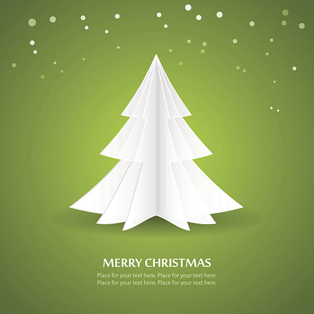 Origami Christmas Tree vector art illustration