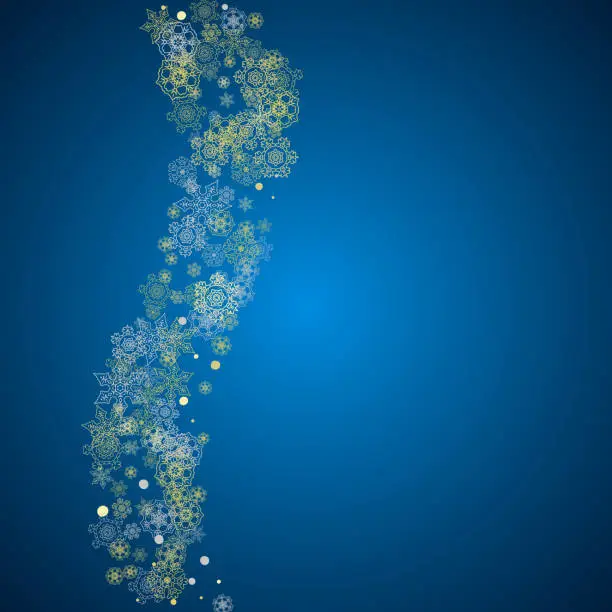 Vector illustration of Christmas and New Year snowflakes