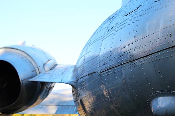 istock Fuselage (hull) of airplane with left engine 186987666
