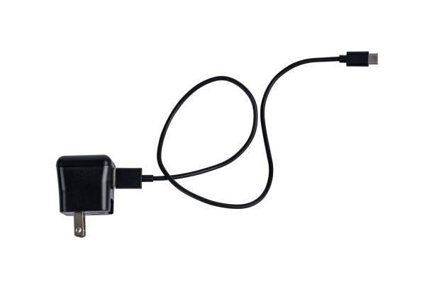 istock Smartphone charger with USB type C cable isolated on white background. 1869881605