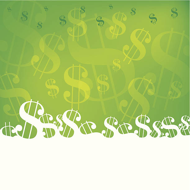 A green dollar sign background Background design made up of dollar symbols, dollar sign background stock illustrations