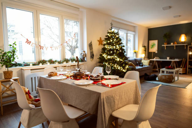 istock Cozy apartment decorated for an Christmas celebration 1869898644