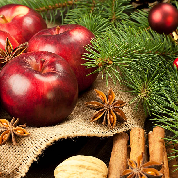 istock Christmas still life with fruit and spices 186989996