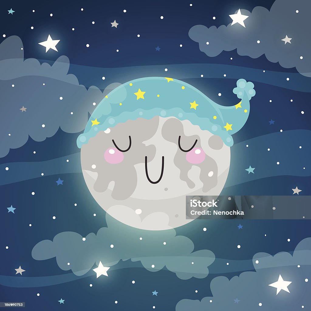 Dormir lua - Vetor de Astronomia royalty-free