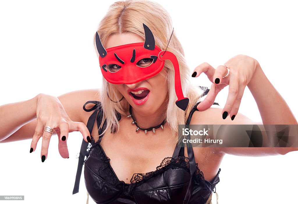 Diavolo BIONDO con maschera - Foto stock royalty-free di Adulto