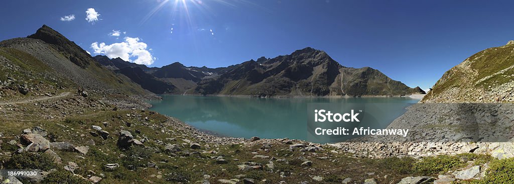 Panorama Alpine Dam Lake Speicher Finstertal, Kühtai, Tyrol, Austria - Zbiór zdjęć royalty-free (Alpy)