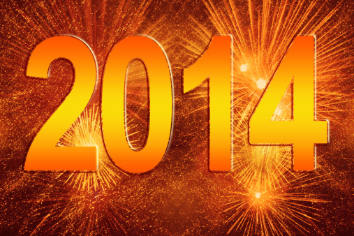 New Year 2014 fireworks background