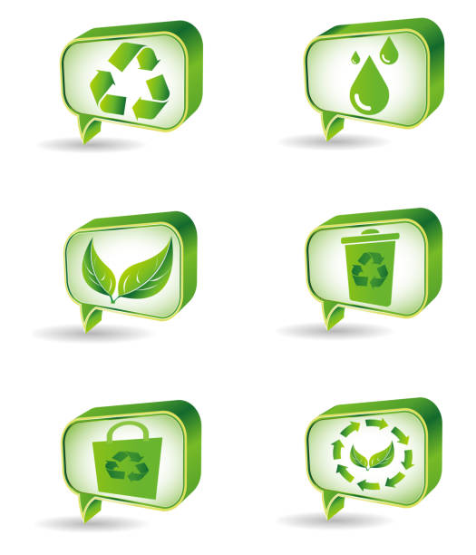 istock Set of green ecology icons. 186992328