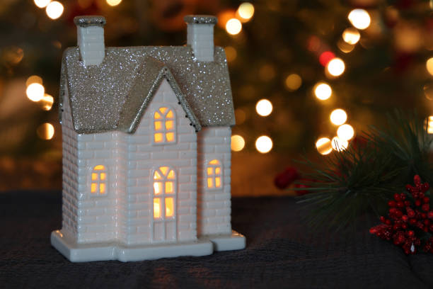 Candle in house Christmas Decorations