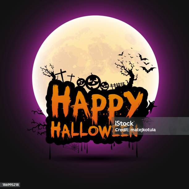 Happy Halloween Message Design Background Stock Illustration - Download Image Now - Abstract, Backgrounds, Celebration