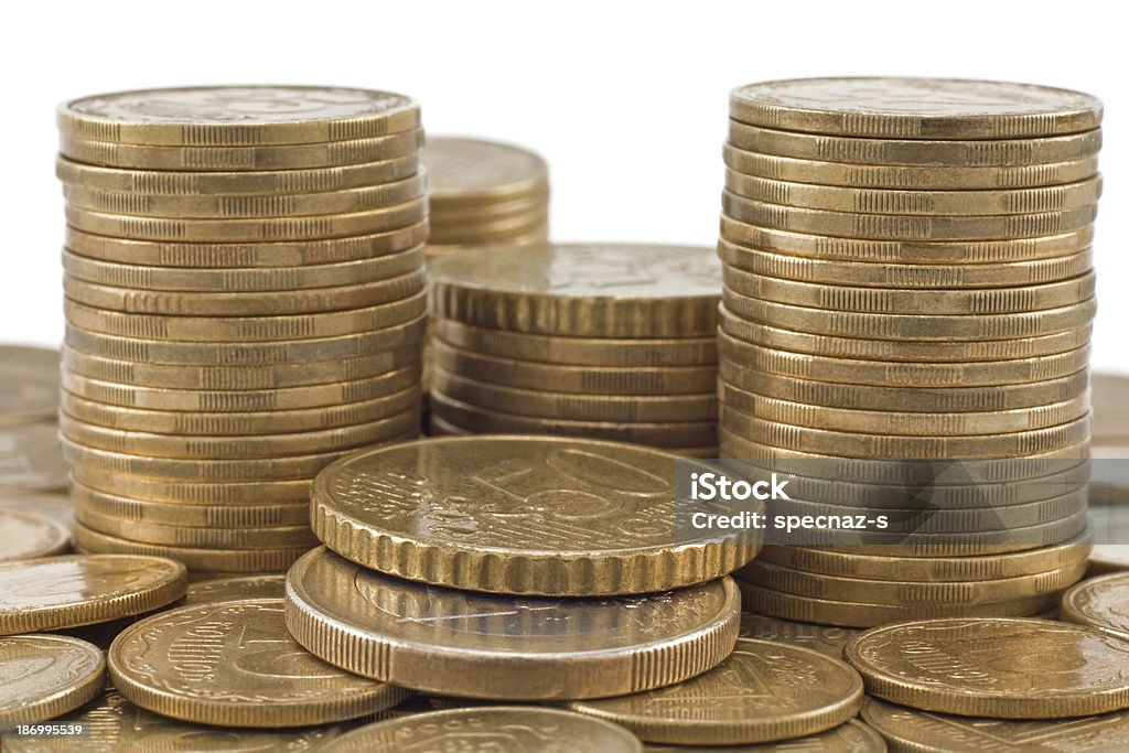Столбцы центов - Стоковые фото 1 цент роялти-фри