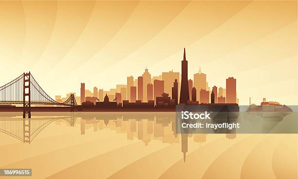 San Francisco Stadt Skyline Silhouette Detaillierte Stock Vektor Art und mehr Bilder von Stadtsilhouette