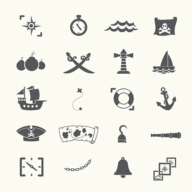 Vector illustration of pirates icons