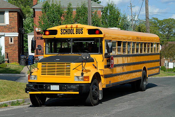 istock School bus in North America 186996883