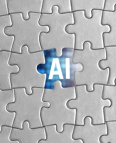 Artificial intelligence under the missing piece of a puzzle