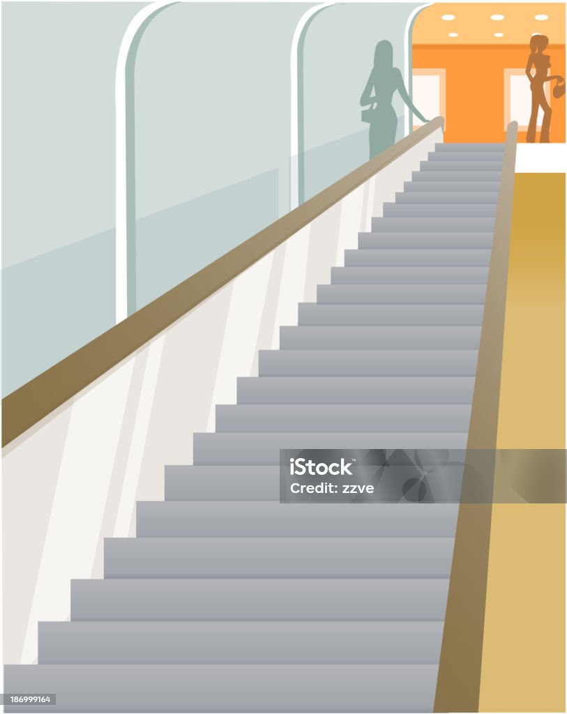 Escada rolante visão - Vetor de Adulto royalty-free