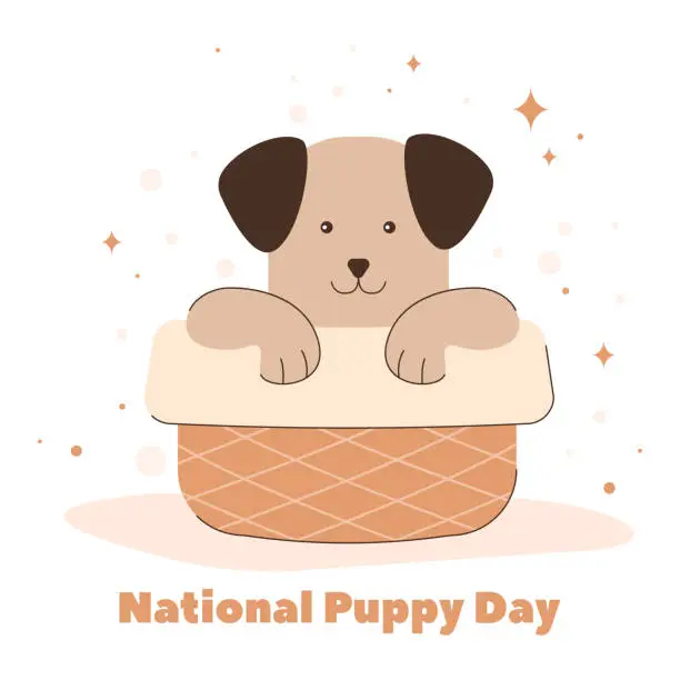 Vector illustration of National Puppy Day