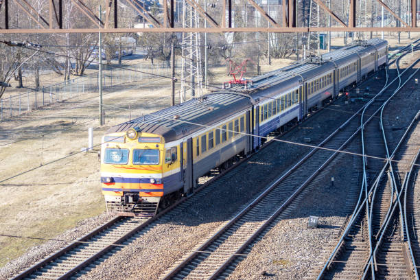 istock Transport railway tracks with a train car on it 1870023244