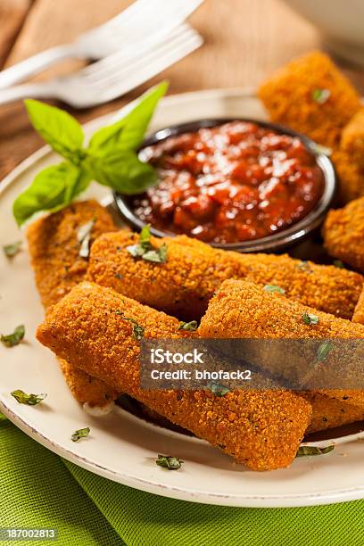 Homemade Fried Mozzarella Sticks Stock Photo - Download Image Now - Appetizer, Cheese, Crunchy