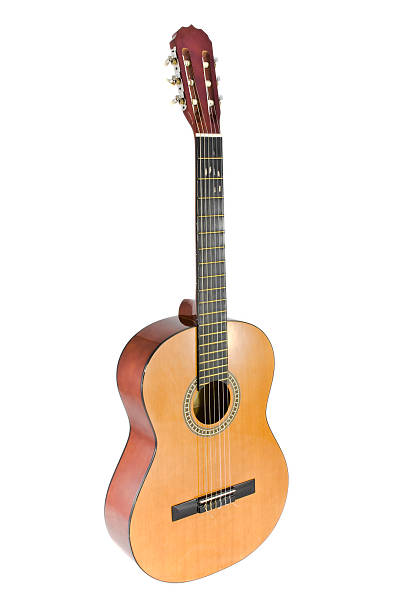 istock Acoustic guitar on white background 187003437