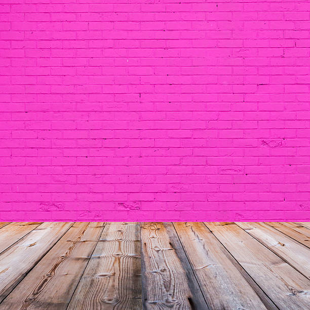 istock room interior with pink wallpaper background 187006487
