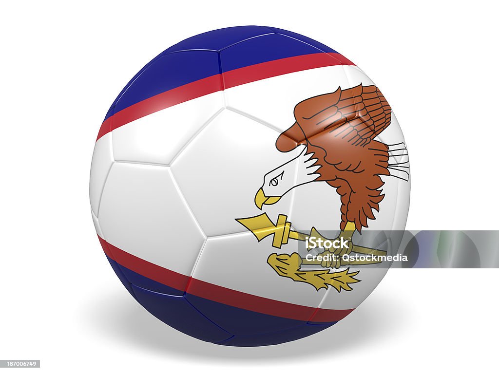 Football/soccer ball con bandiera Samoa americana. - Foto stock royalty-free di Bandiera