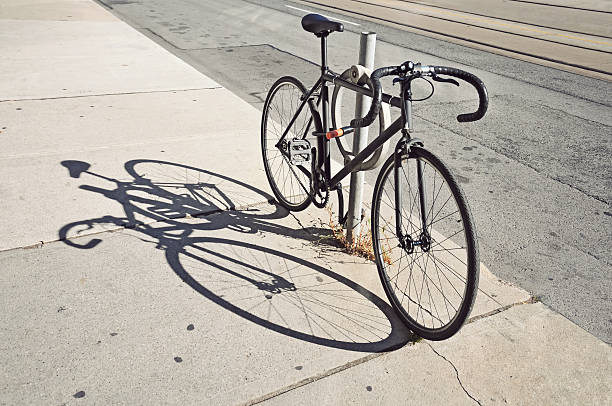 istock Bicycle locked up on the street in Toronto 187007203
