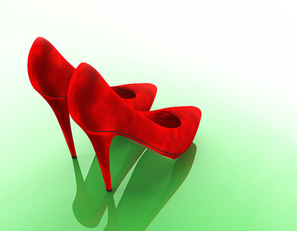istock Red velvet shoes 187007325