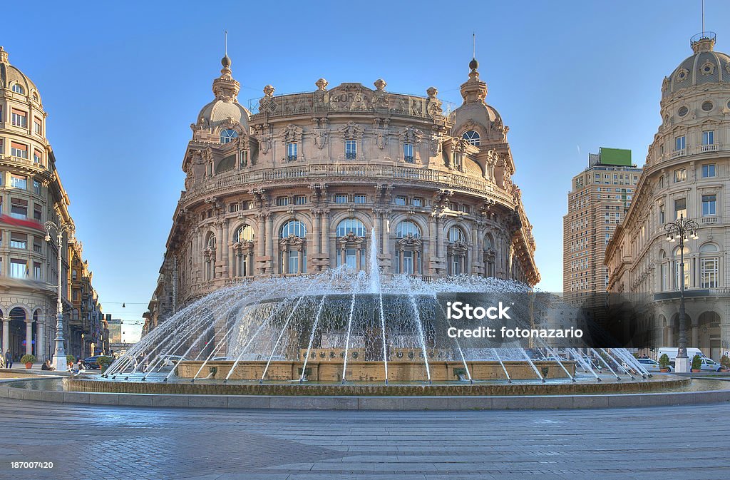 Piazza De Ferrari in Genoa We are located in the most important square of Genoa in front of the ducal palace.  Genoa - Italy Stock Photo
