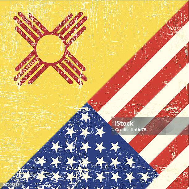 Ньюмексико Сша Гранж Флаг — стоковая векторная графика и другие изображения на тему Нью-Мексико - Нью-Мексико, США, Абстрактный