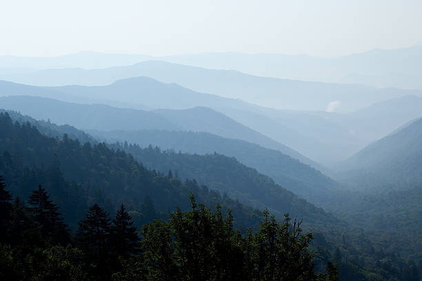 istock Mountains in a smokey haze 187008674