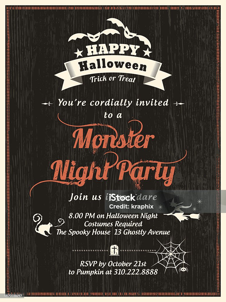 Halloween Party Invitation Template Halloween Party Invitation Template for Card-Poster-Flyer Halloween stock vector