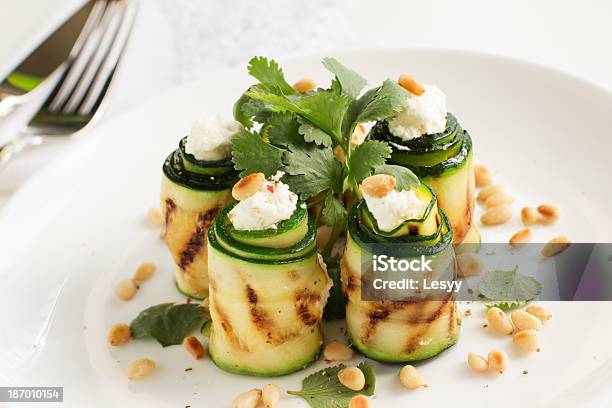 Rolls With Zucchini And Cheese Stock Photo - Download Image Now - Appetizer, Basil, Cheese
