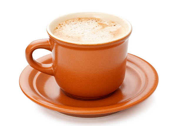 total xícara de café - front view cup saucer white - fotografias e filmes do acervo