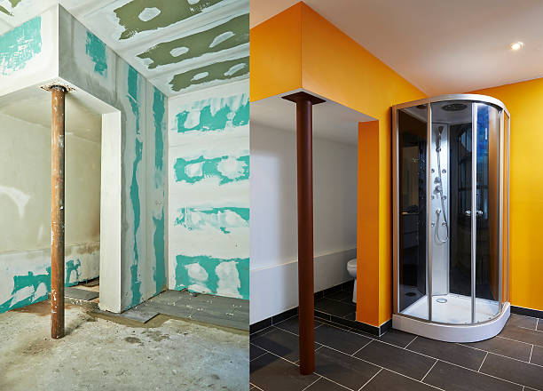 istock Construction of Drywall-Plasterboard bathroom 187010310