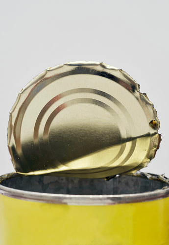 close up of an opened can of food