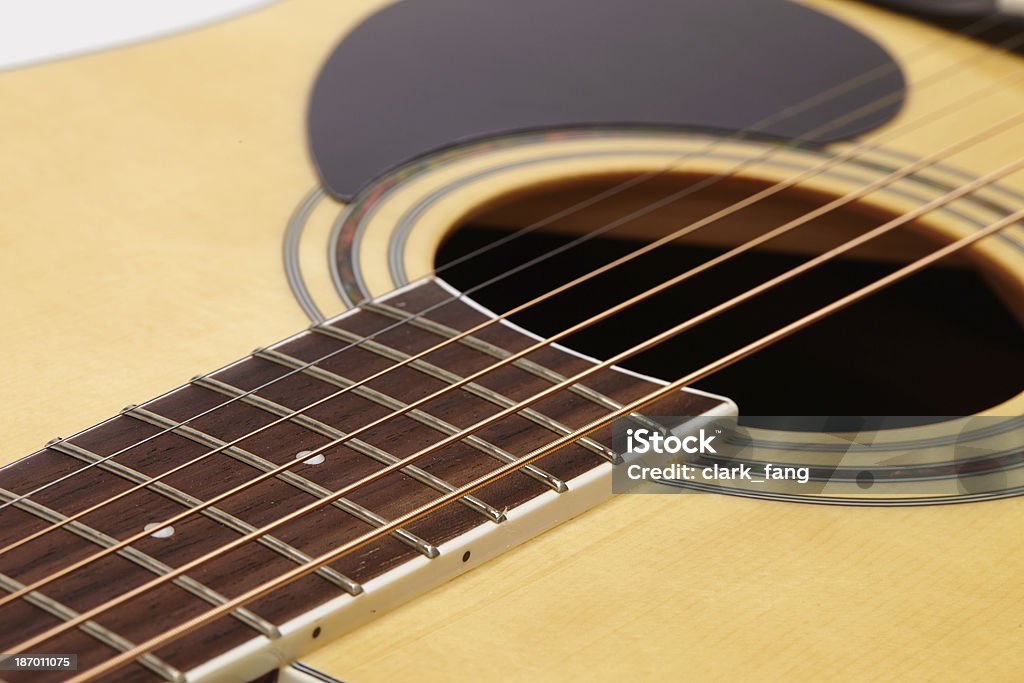 Detalhe do clássico de cordas de Guitarra com profundidade de campo - Royalty-free Aço Foto de stock